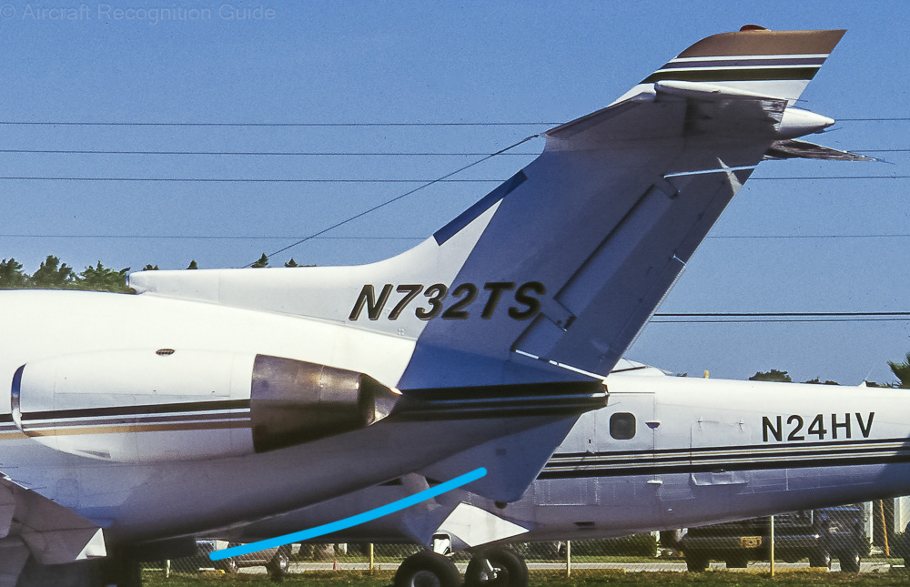 The redesigned rear fuselage of the R variants of the Series 3, and also of the Series 400 as shown here, has a curved underside compared to a straight taper on the earlier models. Image