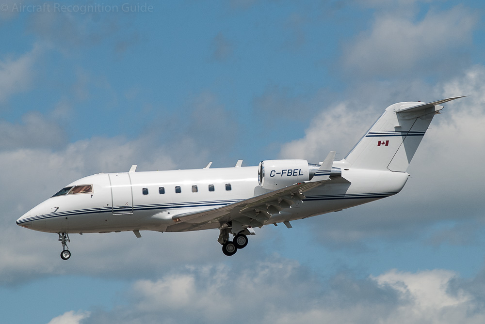 The blunt tail cone makes calling this a Challenger 601 a good guess, and it is one. Image