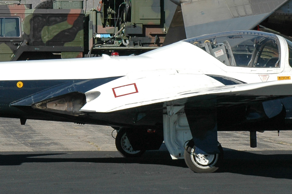 Detail of the exhausts of the Cessna T-37 and A-37. Image