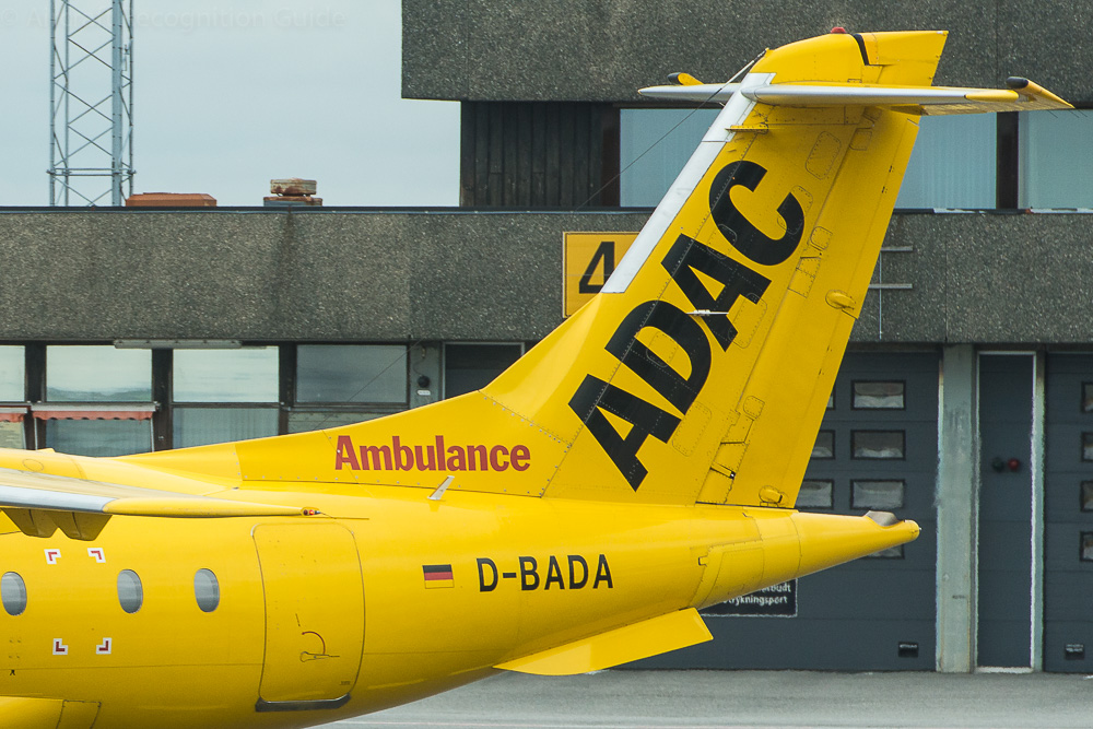 The tail of Dornier 328 could easily be confused with that of the ATR42. The tail cone is more pointed though and there are two ventral fins below the rear fuselage on nearly all versions. Image