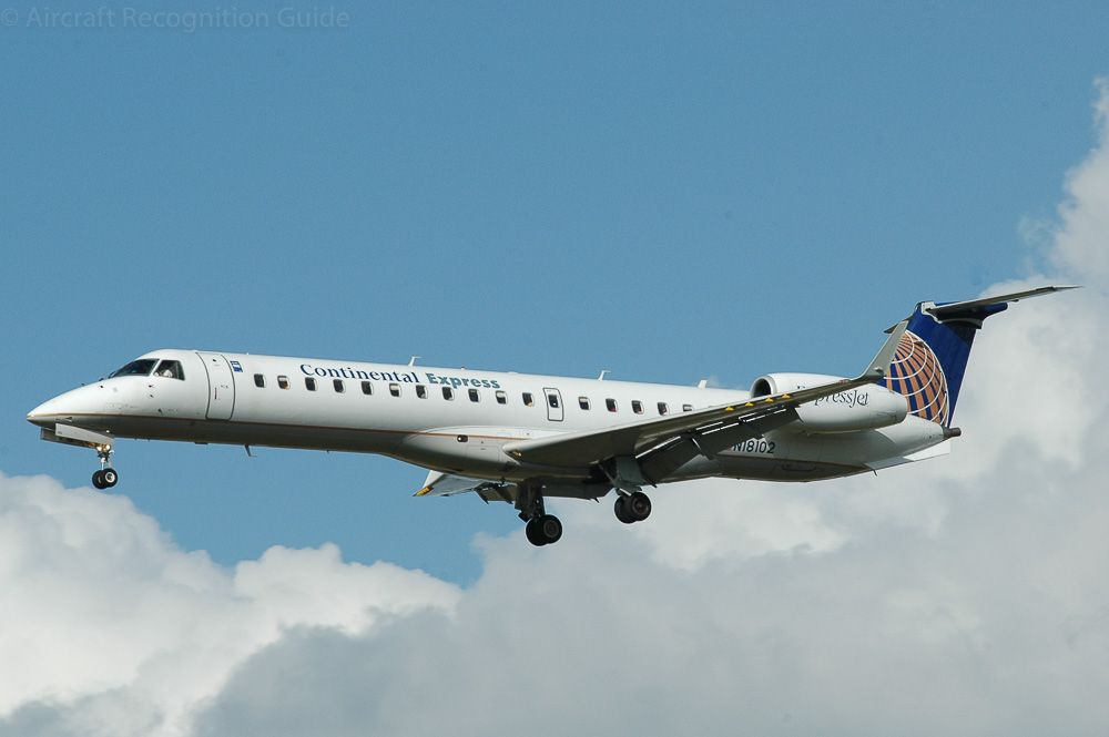 The ERJ145XR can be distinguished from the standard ERJ145s by the winglets and ventral fins. Image