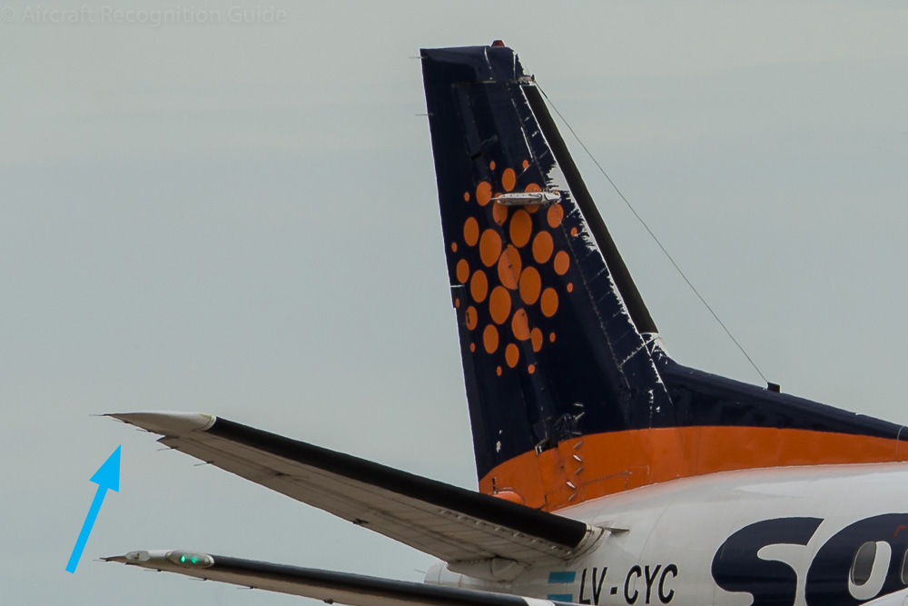 Again a detail of the tail, but now of the Saab 340B. Image
