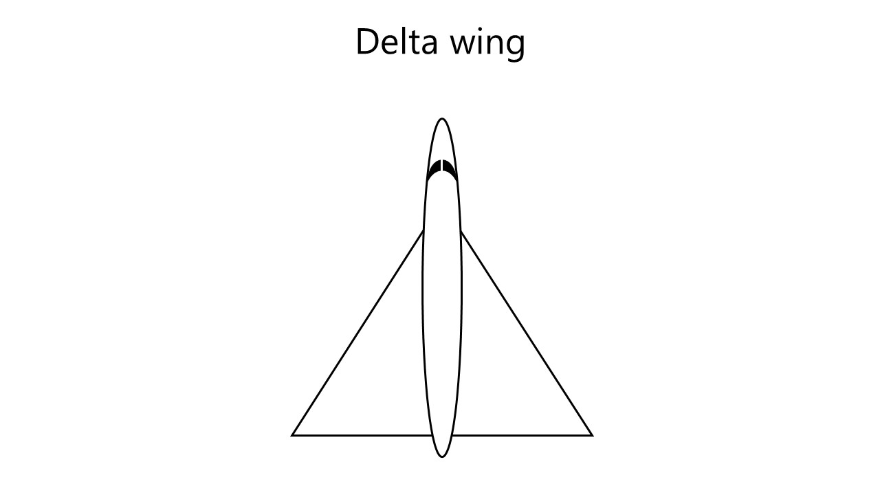 Delta wings have the shape of a triangle, just like the Greek letter D, i.e. delta) Image